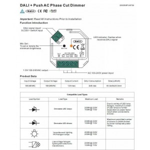 DALI PUSH PHASE CUT DIMMER