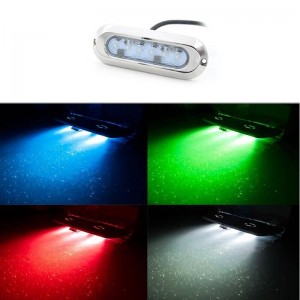 Luz LED RGB sumergible de superficie SLIM 30W 12V inox 316L IP68