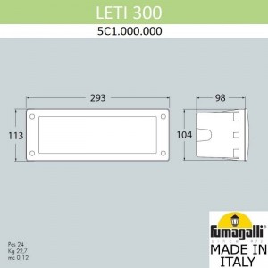 Baliza empotrable LED Fumagalli LETI 300 E27 6W