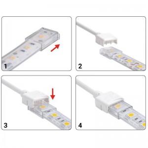 Conector inicio tira a tira RGB 10mm IP68