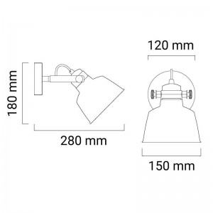 Aplique de pared interior "KUKKA" con interruptor y enchufe