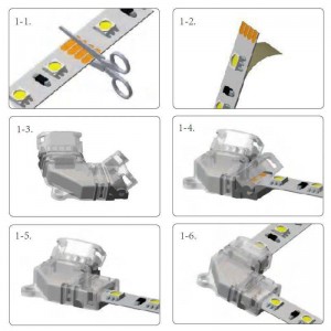 Conector "L" tira a tira RGB de 10mm 4pin para esquinas