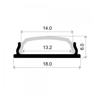 PERFIL DE ALUMINIO FLEXIBLE MOLDEABLE 16X8 DE SUPERFICIE (2MT)