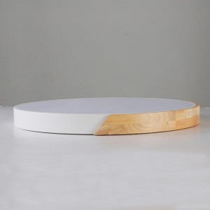 Plafón de techo LED Blanco y Madera CCT ø508x50mm