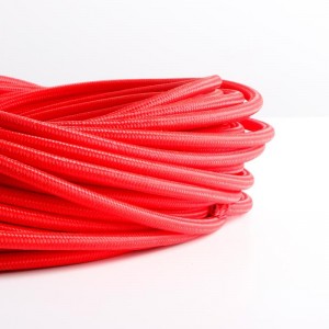 Cable eléctrico redondo revestido de algodón Rojo