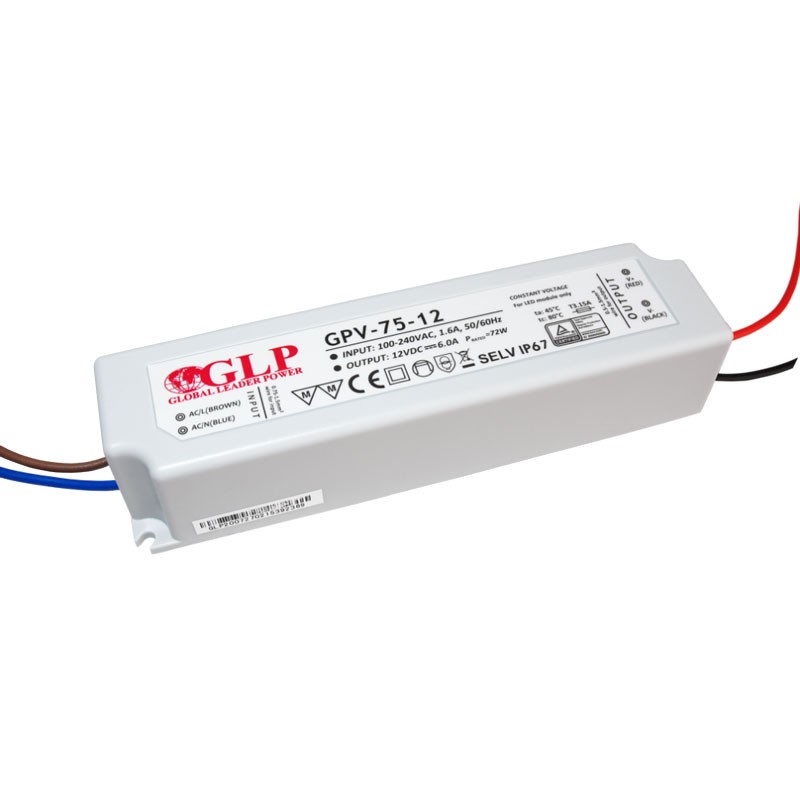 Fuente de alimentación LED de 75W 12V- GLP