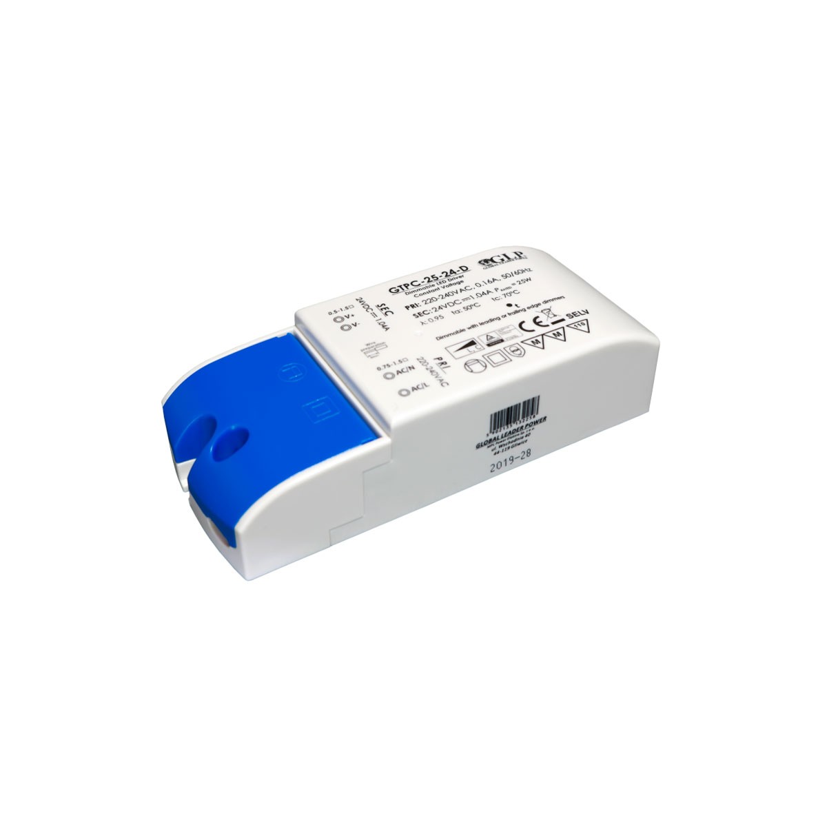 Fuente de alimentación de tensión constante regulable Triac LED de 25W 24V