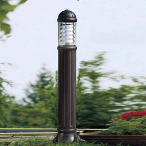 FAROL BOLARDO SAURO FUMAGALLI NEGRO CON DIFUSOR DE ALUMINIO, PORTALAMPARAS E27, 1100MM ALTO