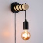 Aplique de pared madera con interruptor y enchufe "MILA"