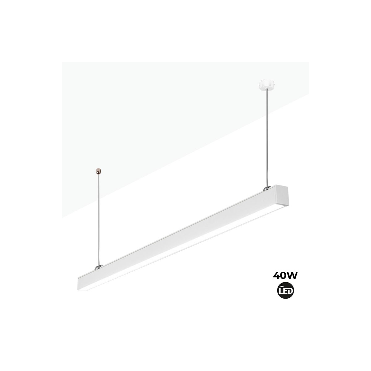 Luminaria lineal LED de suspensión 120cm 40W 3400lm