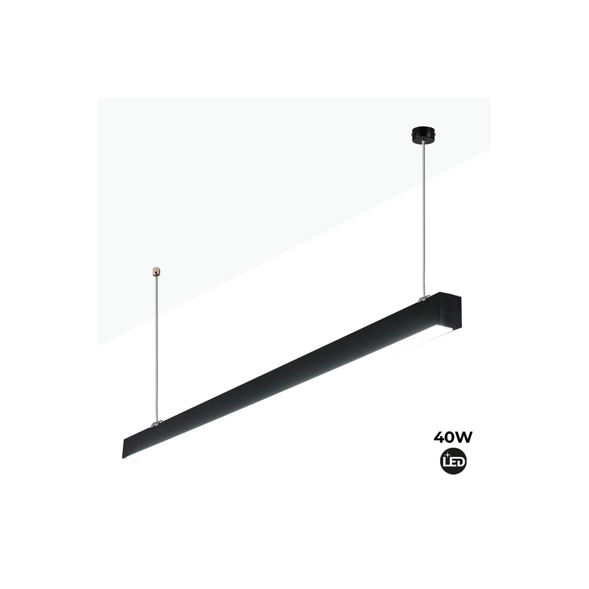 Luminaria lineal LED de suspensión 120cm 40W 3400lm