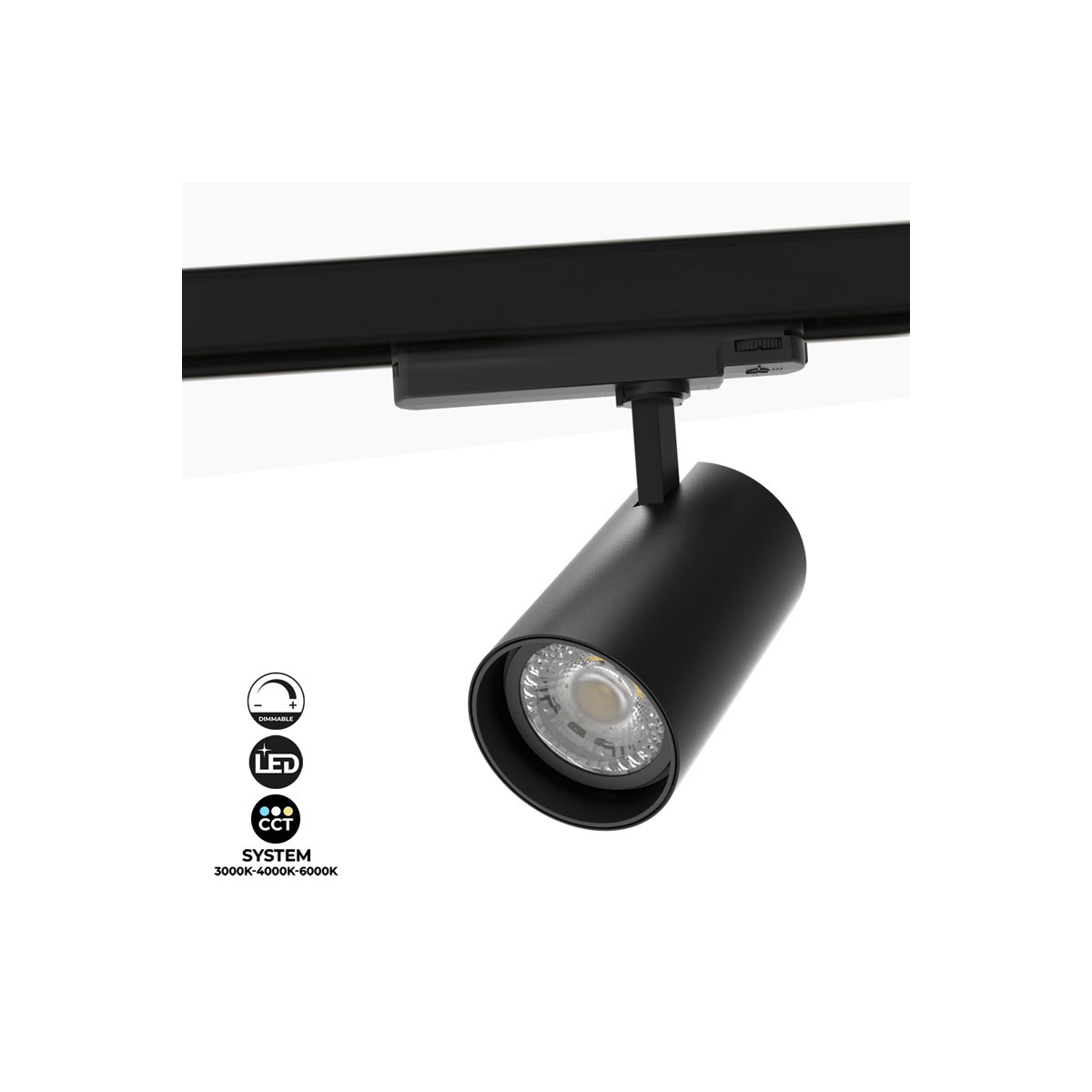 Proyector LED de carril trifásico 36W CCT Triac Dimmable