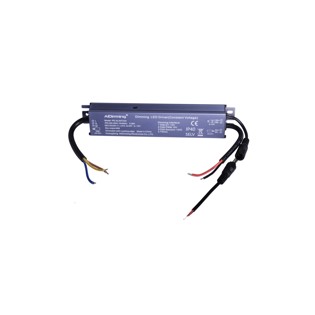 Fuente de alimentacion regulable TRIAC DC 24V 42W 1.67A IP40