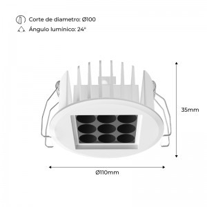 Downlight Led 10W 24º UGR18 Chip Osram