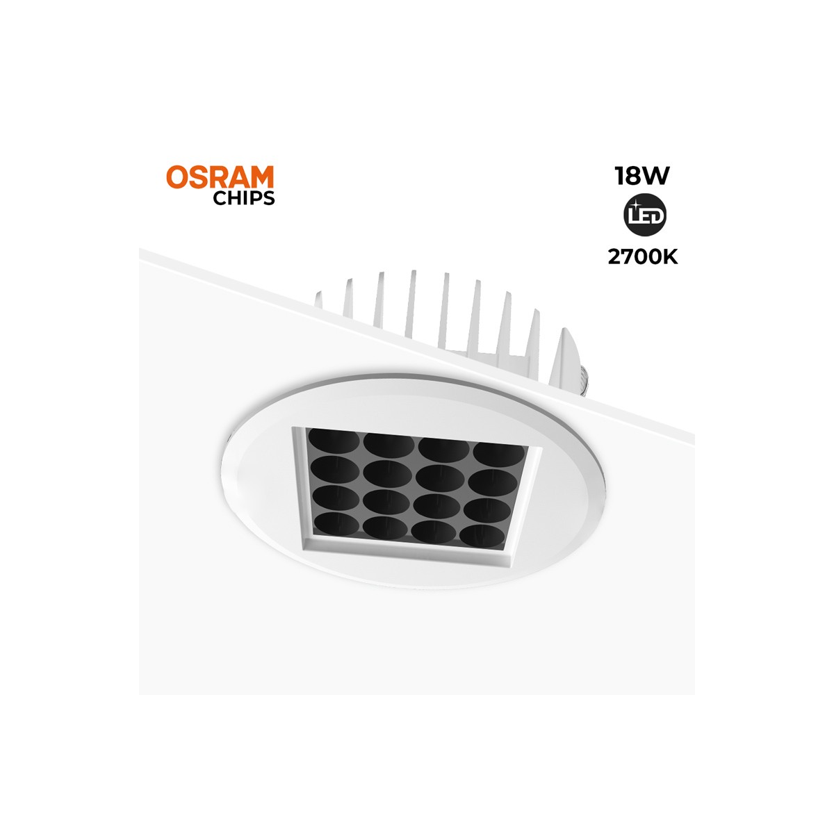 Downlight Led 18W 24º UGR18 Chip Osram