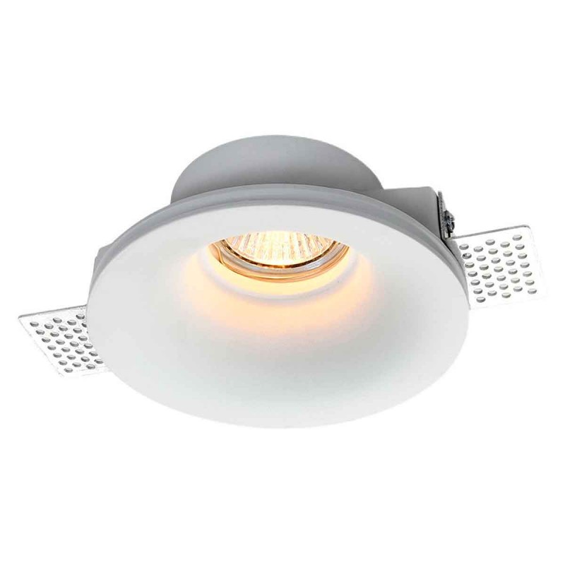 Aro downlight empotrable redondo de Escayola GU10 trimless