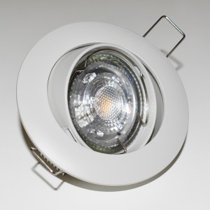 Aro downlight empotrable circular basculante para bombilla GU10 / GU5.3