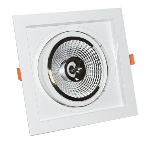 Pack x 4 - Aro downlight cuadrado tipo cardan para bombilla QR111 o AR111 - Corte 155 x 155 mm