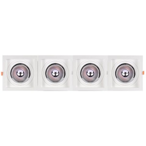 Pack x 4 - Aro downlight cuadrado tipo cardan para bombilla QR111 o AR111 - Corte 155 x 155 mm