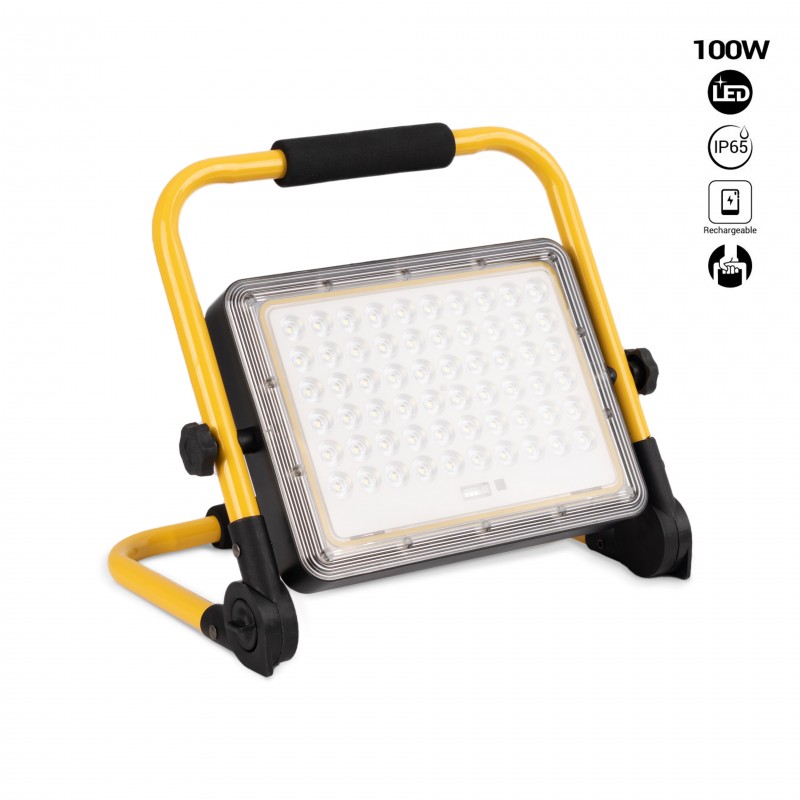 Foco proyector LED portátil de trabajo 100W - IP65 - 6000K