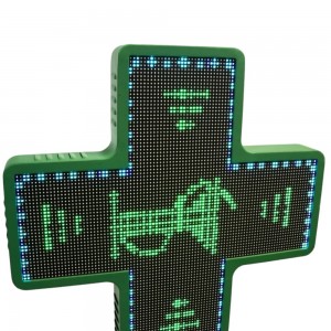 Cruz de farmacia LED RGB multicolor programable P6 - Exterior