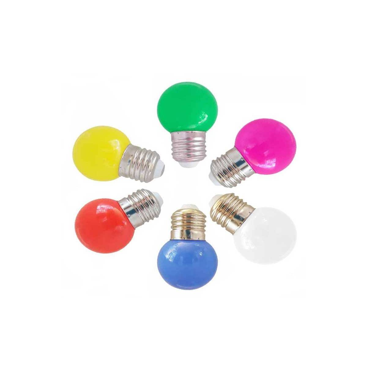 Bombilla LED E27 color 1w