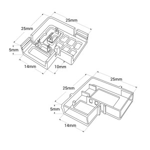 Conector estanco esquina para tiras LED COB 220V 12mm - IP67