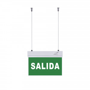 Luz de emergencia de suspensión con cartel "Salida"