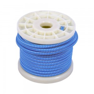 CABLE ELECTRICO ESTILO NORDICO 2X0,75 TEXTIL COLOR BLANCO Y AZUL