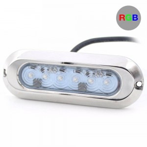 Luz LED RGB sumergible de superficie SLIM 30W 12V inox 316L IP68