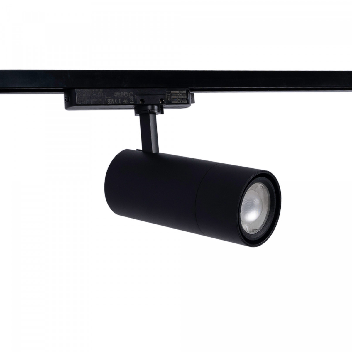 Foco LED de carril monofásico CCT 25W - COB - Abertura regulável 24-60º - preto