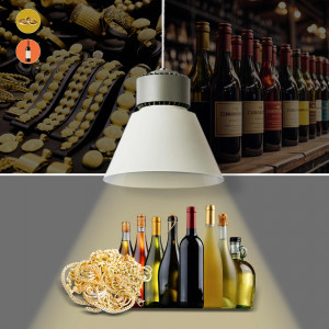 Luminária LED branca para vinhos e joias