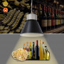 Luminária LED preta para vinhos e joias