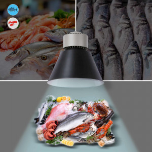 Luminária  preta para peixes e mariscos