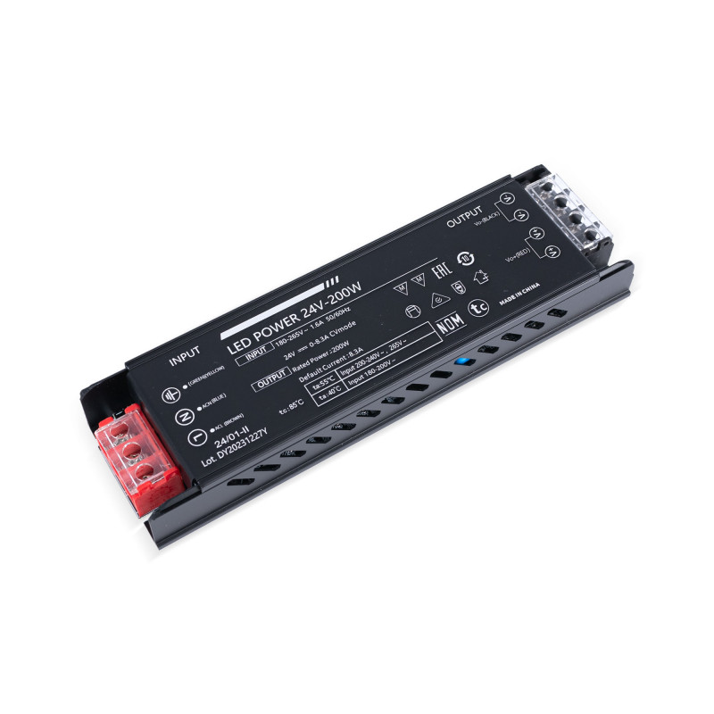 Fonte de alimentação slim 200W 24V - 8.3A - Alta eficiência - IP20