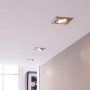 Aros de downlight prateados, quadrados inclináveis GU10 e MR16