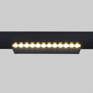 Luminária linear com focos LED de cor branco quente