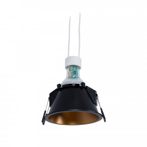 Aro downlight preto e dourado para lâmpadas GU10