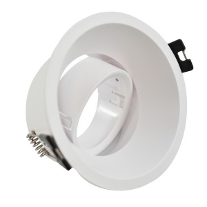 KIT Aro downlight Ø93mm (branco) + Lâmpada GU10 5,4W + Suporte de lâmpada