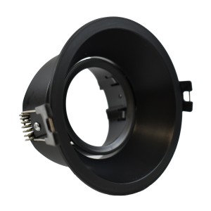 KIT Aro downlight Ø93mm (preto) + Lâmpada GU10 5,4W + Suporte de lâmpada