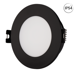 KIT Spot de encastrar impermeável Ø93mm (preto) + Lâmpada GU10 5,4W + Casquilho | LED downlights