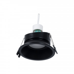 KIT Aro downlight Ø93mm (preto) + Lâmpada GU10 5,4W + Suporte de lâmpada