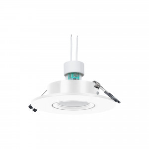 KIT Aro downlight Ø110mm (branco) + Lâmpada GU10 5,4W + Suporte de lâmpada