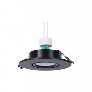 KIT Aro downlight Ø110mm (preto) + Lâmpada GU10 5,4W + Suporte de lâmpada