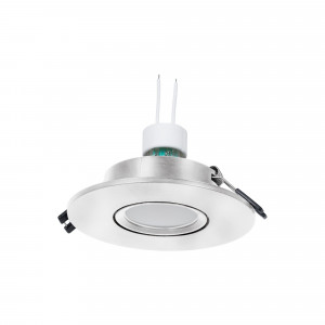 KIT Aro downlight Ø110mm (prateado) + Lâmpada GU10 5,4W + Suporte da lâmpada