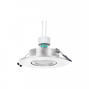 KIT Aro downlight Ø110mm (prateado) + Lâmpada GU10 5,4W + Suporte da lâmpada