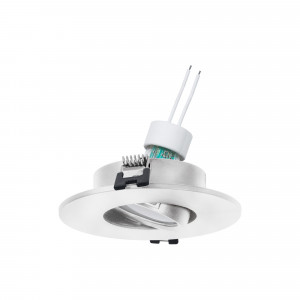 KIT Aro downlight Ø110mm (prateado) + Lâmpada GU10 5,4W + Suporte da lâmpada