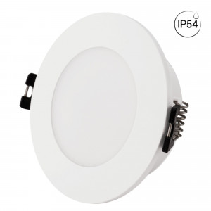 KIT Spot de encastrar impermeável Ø93mm (branco) + Lâmpada GU10 5,4W + Casquilho | LED downlights