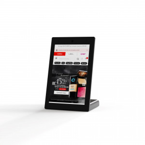 Display publicitário de mesa LCD 10,1'' com câmara - Táctil - Android 11 | electronic signage