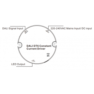 Controlador DALI regulável DT6 NFC monocolor 220-240V - Saída 10-42V DC - 100-500mA - 10W